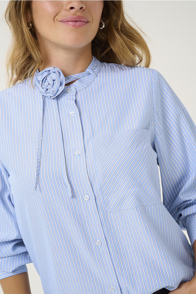 CUJUDE FLOWER SHIRT 50111459 107055 BLUE STRIPE