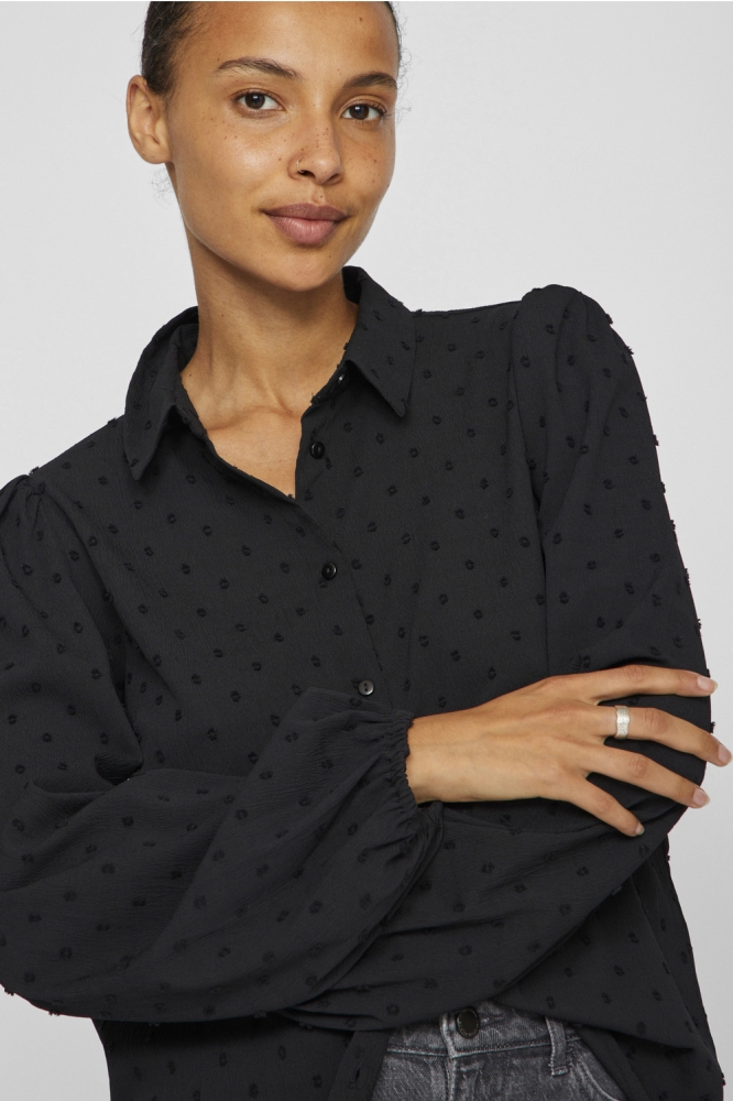 VIBRIETTA L/S SHIRT/R 14102572 BLACK BEAUTY