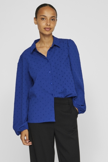 Vila Blouse VIBRIETTA L/S SHIRT/R 14102572 MAZERINE BLUE