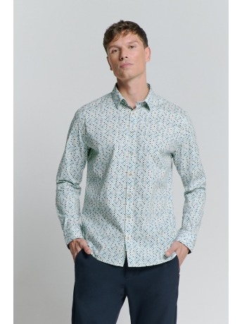 NO-EXCESS Overhemd PRINTED STRETCH SHIRT 27430108 SEABLUE