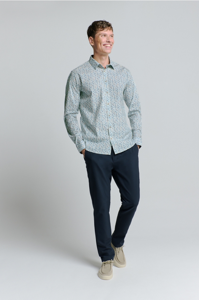 PRINTED STRETCH SHIRT 27430108 SEABLUE