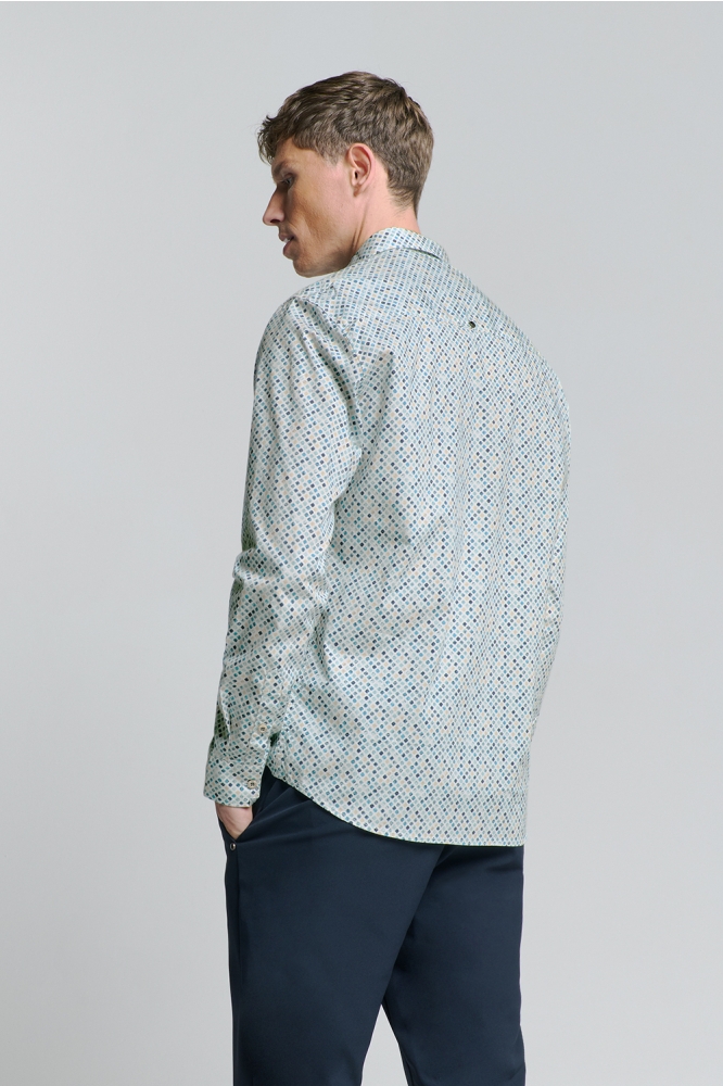 PRINTED STRETCH SHIRT 27430108 SEABLUE