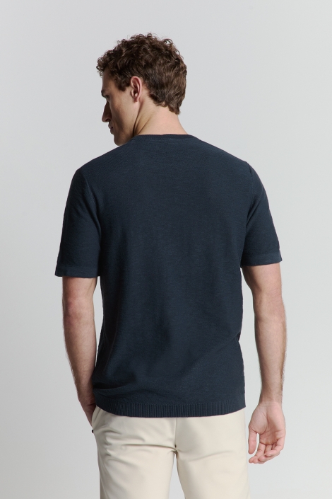 NO-EXCESS pullover short sleeve crewneck soli