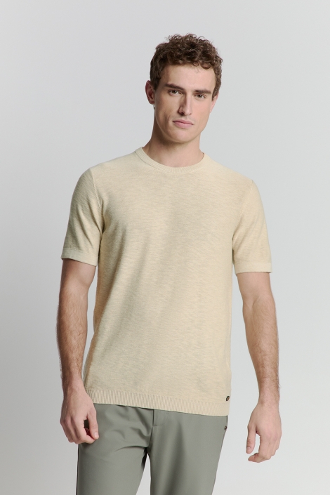 NO-EXCESS pullover short sleeve crewneck soli