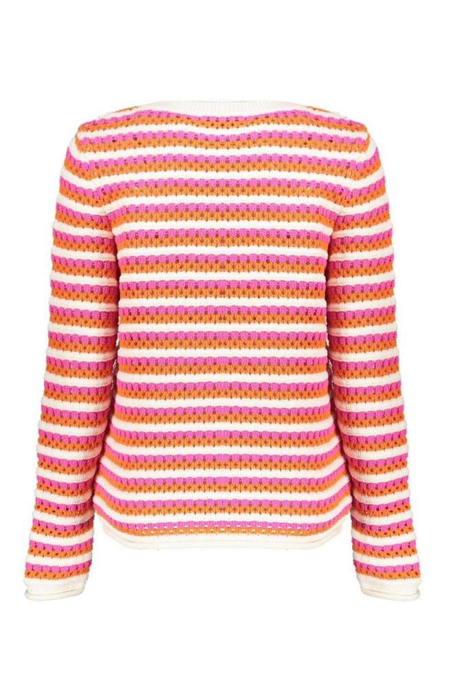 AJOUR TRUI MET HORIZONTALE STREPEN 54041 23 000250 Orange/Fuchsia/Off-White