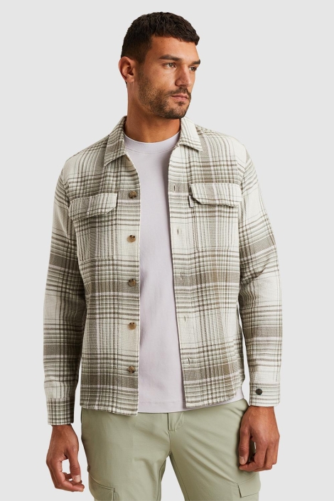 Cast Iron long sleeve shirt check weave yd