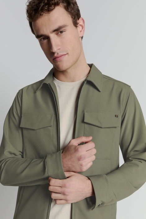 NO-EXCESS overshirt full zipper stretch sedoc