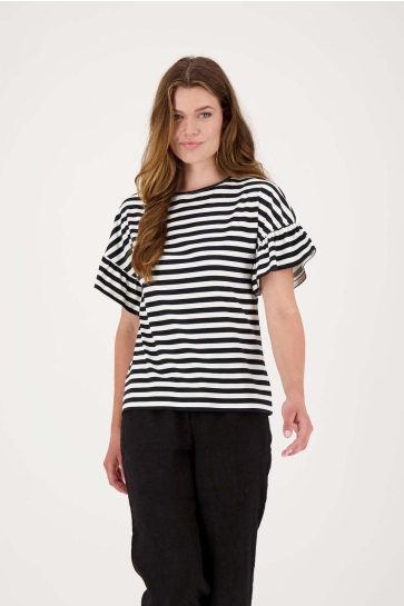 Zusss T-shirt T SHIRT MET VLINDERMOUW 0304 128 7067 02 7067 OFF WHITE/ZWART