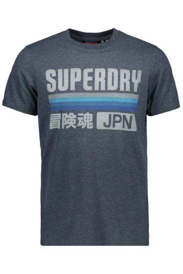 Superdry T-shirt JAPAN STRIPE RELAXED TEE M1012174A ECLIPSE NAVY MARL