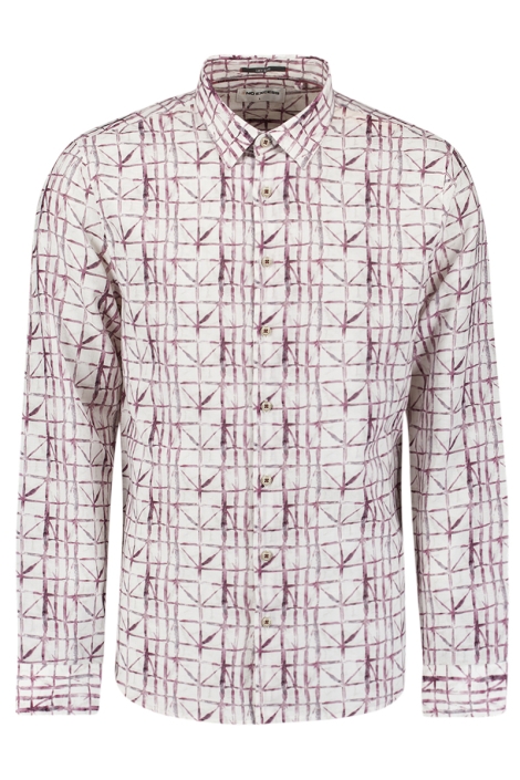 NO-EXCESS shirt allover printed with linen