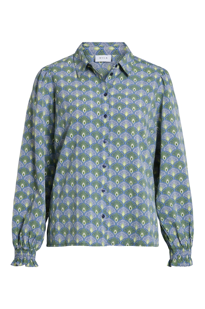 VIKAYA L/S SHIRT / LR 14108835 Bijou Blue/CACTUS/BIRCH