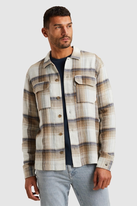 Cast Iron long sleeve shirt slub check