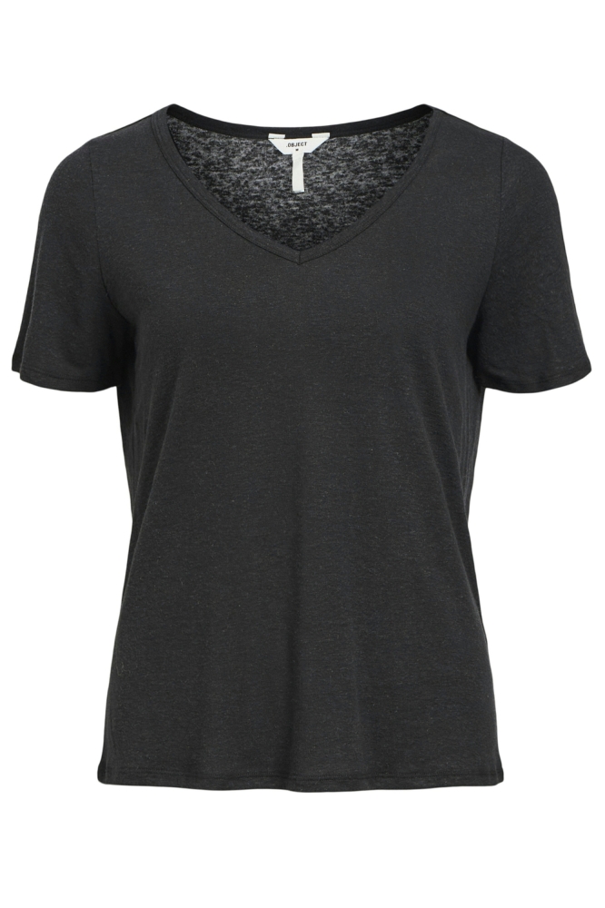 OBJTHEA S/S RE V-NECK TOP NOOS 23045693 Black