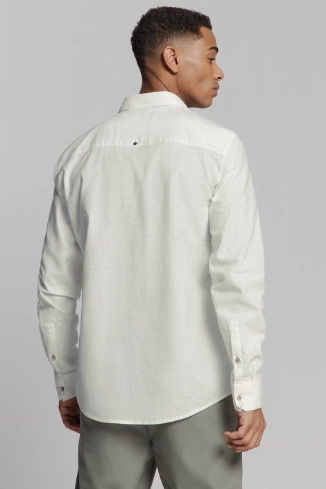 NO-EXCESS shirt solid with linen