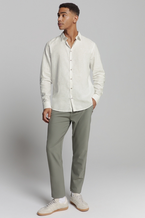 NO-EXCESS shirt solid with linen