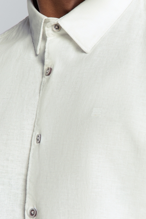 NO-EXCESS shirt solid with linen