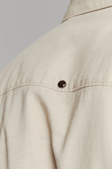 NO-EXCESS shirt solid with linen