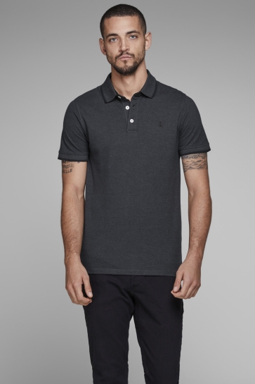 Jack & Jones Polo JJEPAULOS POLO SS NOOS 12136668 Dark Grey Melange/SLIM FIT