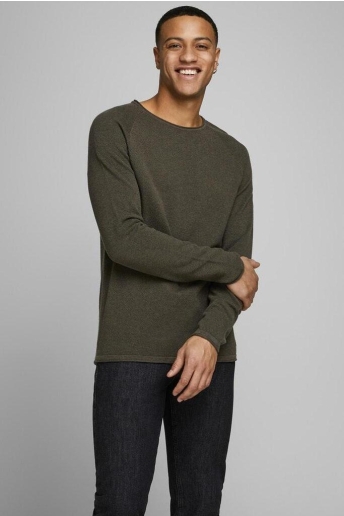 Jack & Jones Trui JJEHILL KNIT CREW NECK NOOS 12157321 Olive Night/MELANGE