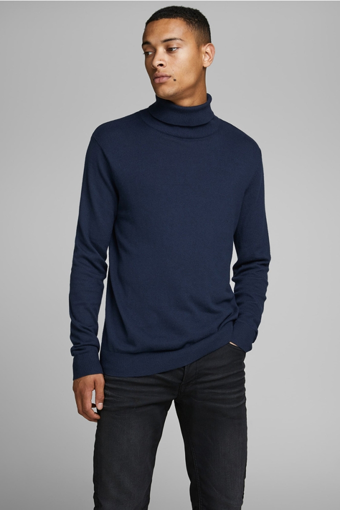 JJEEMIL KNIT ROLL NECK NOOS 12157417 Navy Blazer