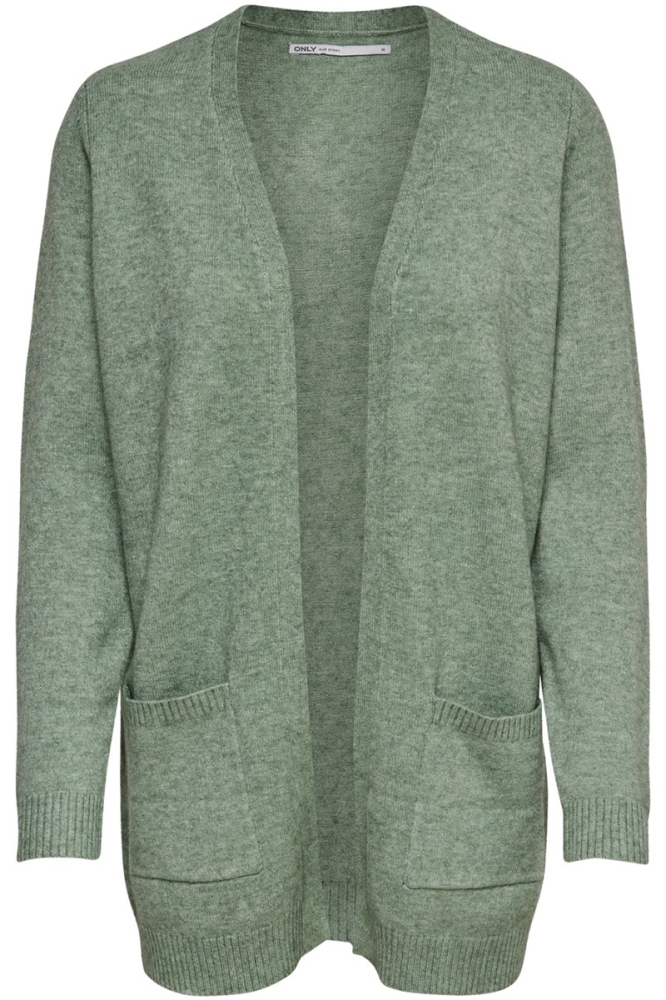 ONLLESLY L/S OPEN CARDIGAN KNT NOOS 15174274 Basil/MELANGE