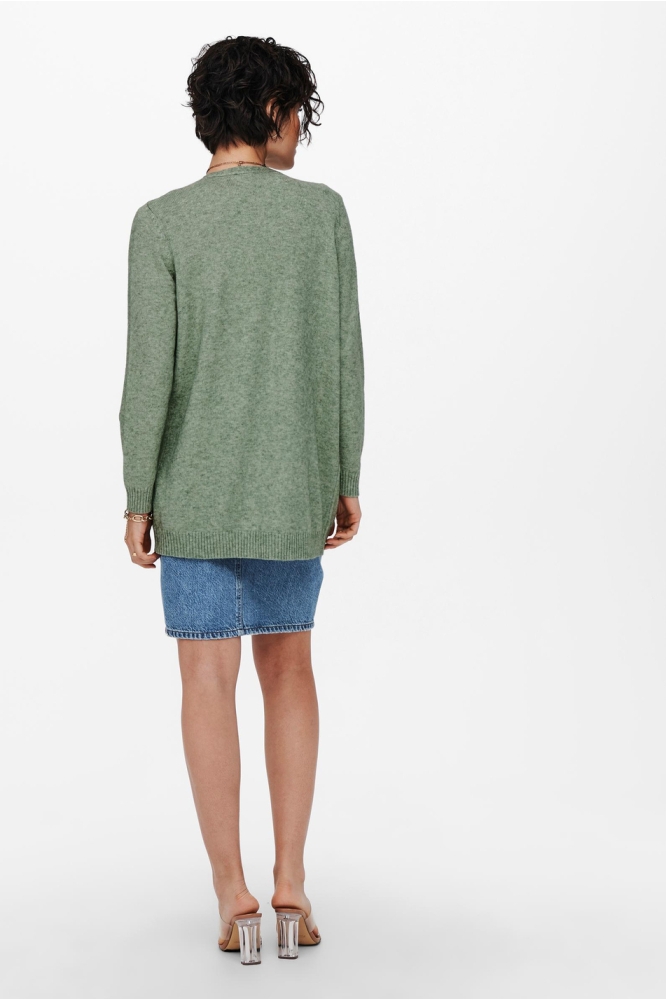 ONLLESLY L/S OPEN CARDIGAN KNT NOOS 15174274 Basil/MELANGE