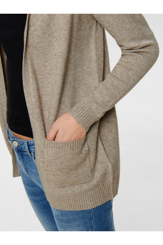 ONLLESLY L/S OPEN CARDIGAN KNT NOOS 15174274 Beige/W. MELANGE