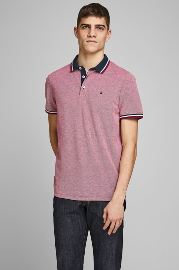 Jack & Jones Polo JJEPAULOS POLO SS NOOS 12136668 Rio Red/SLIM FIT