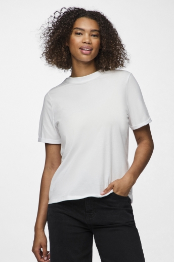 Pieces T-shirt PCRIA SS FOLD UP SOLID TEE NOOS BC 17086970 Bright White