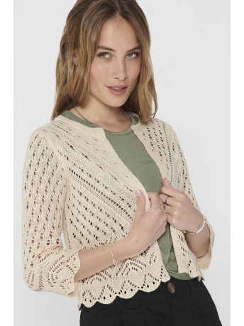 Jacqueline de Yong Vest JDYSUN 3/4 CROPPED CARDIGAN KNT 15184486 TAPIOCA