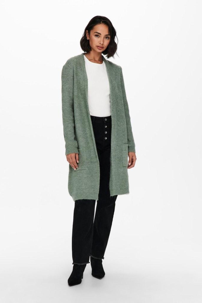 ONLJADE L/S CARDIGAN KNT NOOS 15179815 Granite Green/W. MELANGE