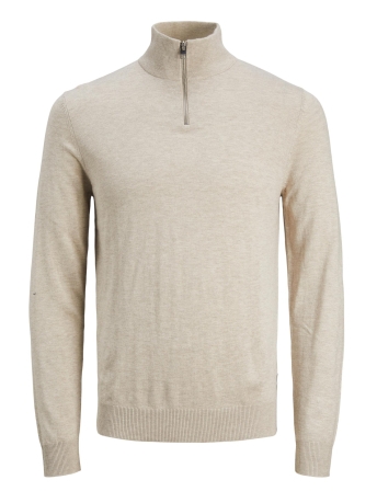 Jack & Jones Trui JJEEMIL KNIT HALF ZIP NOOS 12189339 OATMEAL