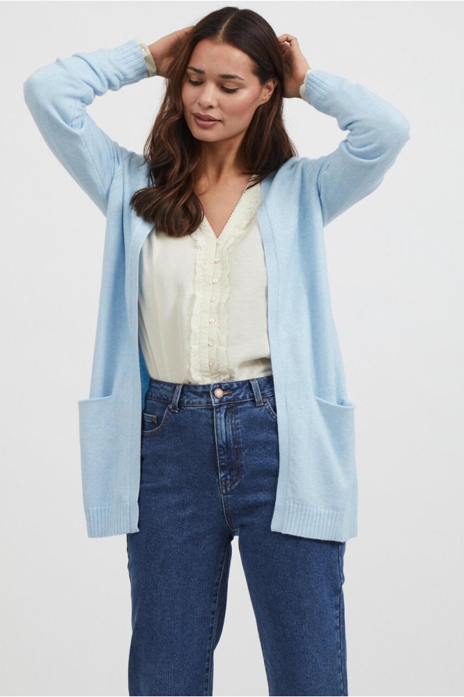 VIRIL OPEN L/S KNIT CARDIGAN - NOOS 14044041 Kentucky Blue/MELANGE