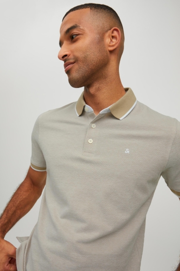 Jack & Jones Polo JJEPAULOS POLO SS NOOS 12136668 CROCKERY/SLIM FIT