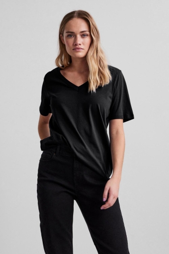 Pieces T-shirt PCRIA SS V-NECK SOLID TEE NOOS BC 17120455 BLACK