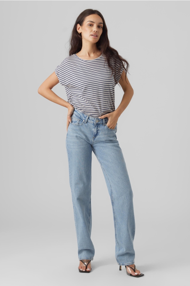 VMAVA PLAIN SS TOP STRIPE GA JRS N 10284469 CHINA BLUE