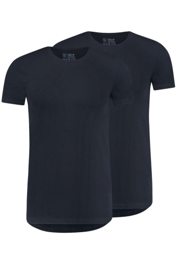 RJ Bodywear T-shirt MAASTRICHT O NECK 2PACK NAVY