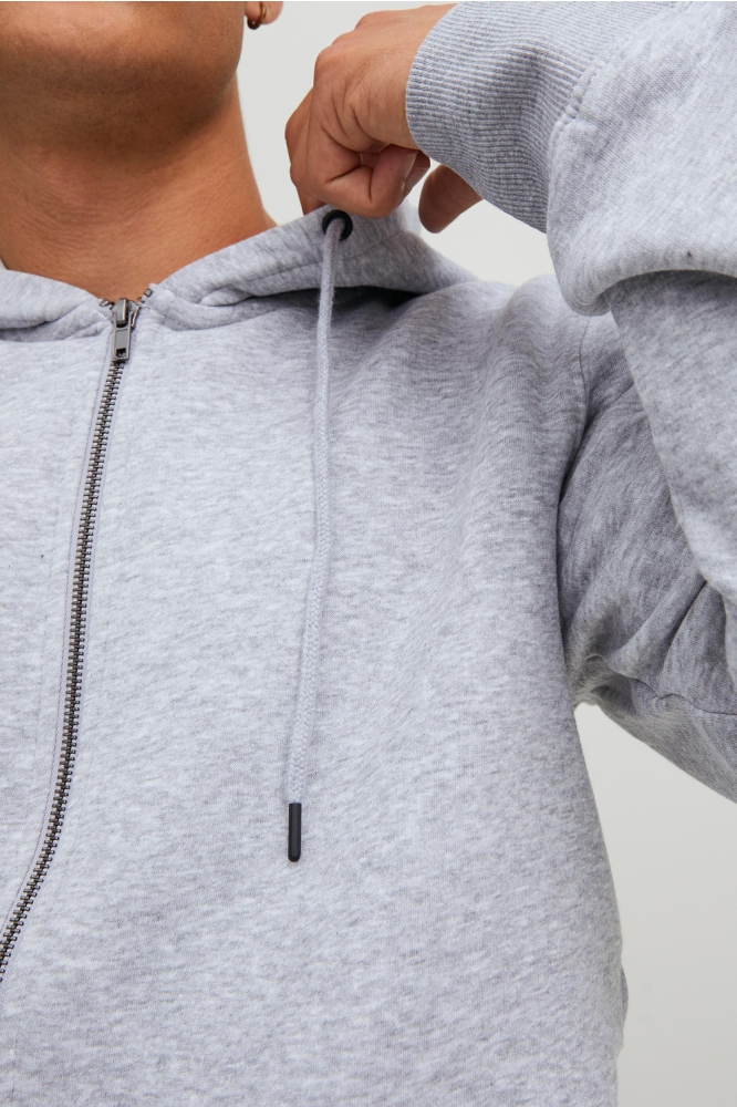 JJEBRADLEY SWEAT ZIP HOOD NOOS 12249342 LIGHT GREY MELANGE