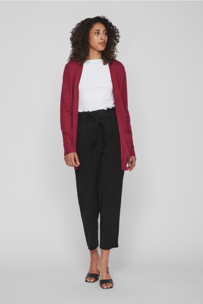 VIRIL OPEN L/S KNIT CARDIGAN - NOOS 14044041 Beet Red/Dark Melange