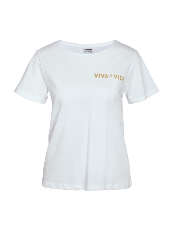 Noisy may T-shirt NMSUN NATE S/S T-SHIRT JRS FWD 27030257 Bright White/VIVA LA VIDA