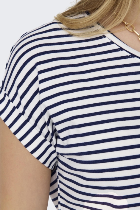 Only onlmoster stripe s/s o-neck top jrs