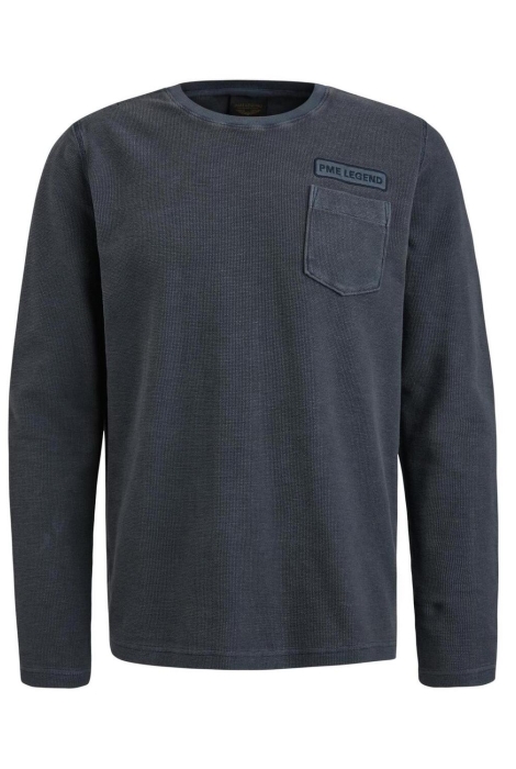 PME legend long sleeve r-neck structured piqu