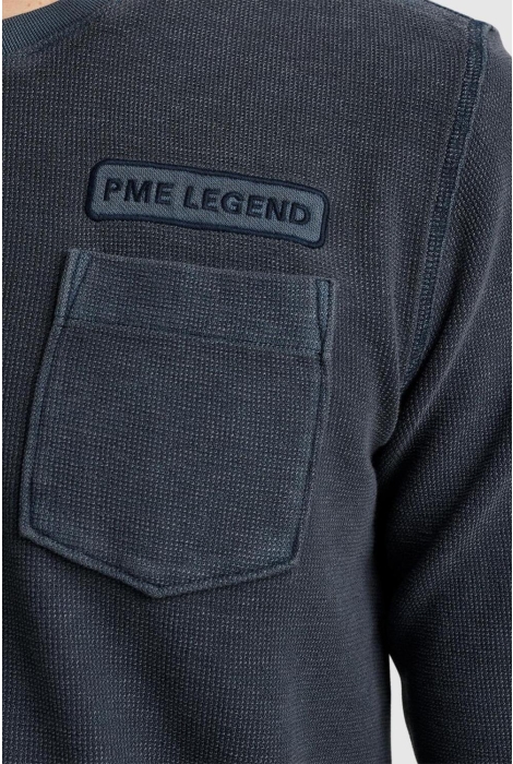 PME legend long sleeve r-neck structured piqu