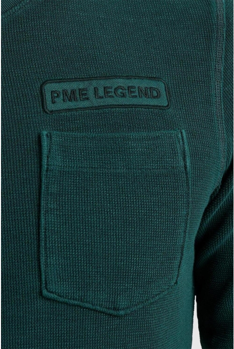 PME legend long sleeve r-neck structured piqu