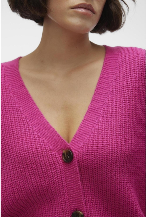 moda yarrow v-neck vest cardigan vero vmlea 10249632 pink noos cuff ls