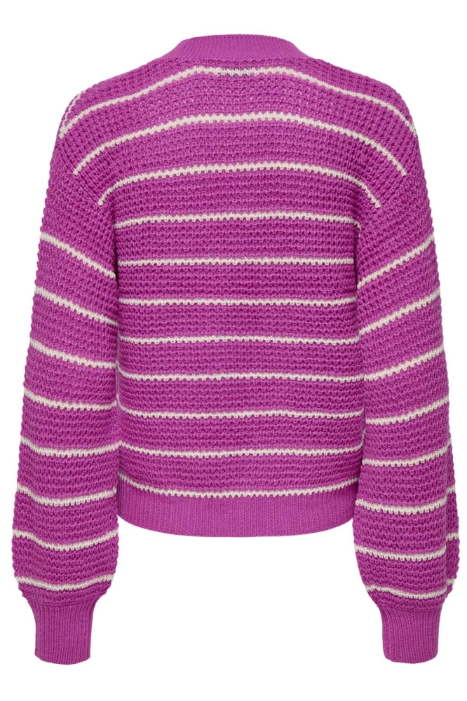 JDYELLEN L/S V-NECK STRIPE CARDIGAN 15328338 ROSE VIOLET/WHITECAP GRAY