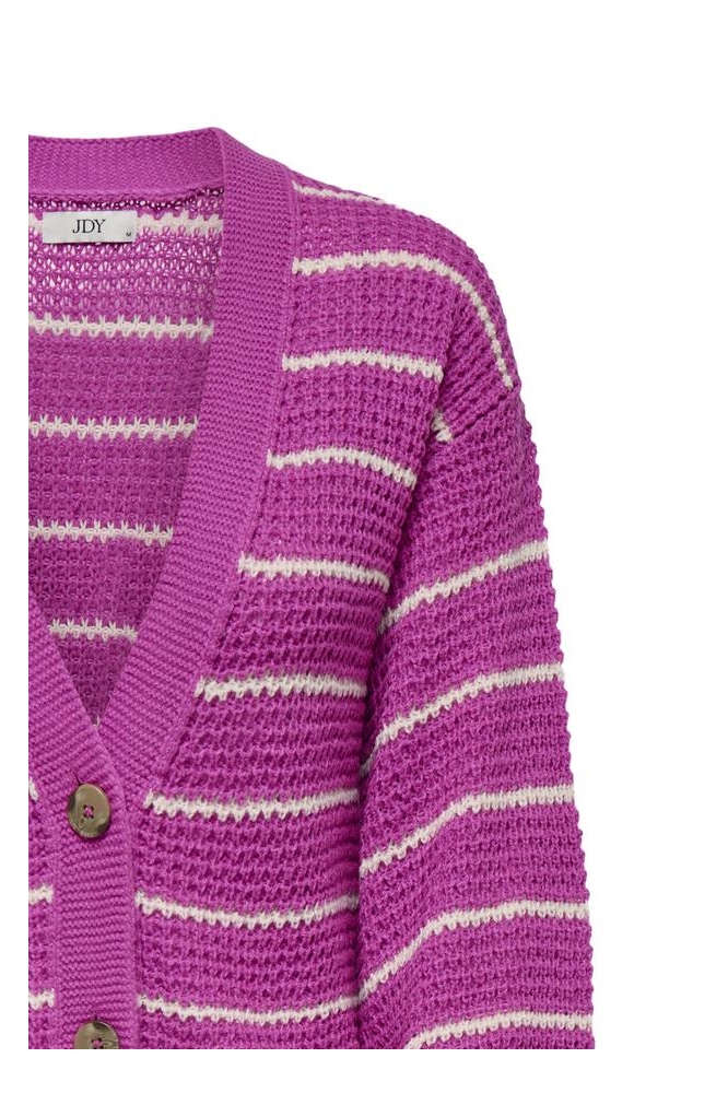 JDYELLEN L/S V-NECK STRIPE CARDIGAN 15328338 ROSE VIOLET/WHITECAP GRAY