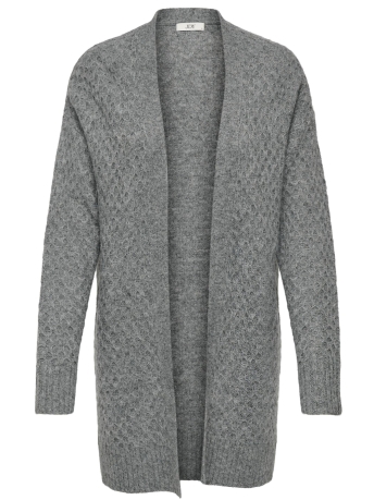 Jacqueline de Yong Vest JDYBIGUM L/S LONG OPEN CARDIGAN KNT 15328358 MEDIUM GREY MELANGE