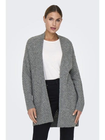 Jacqueline de Yong Vest JDYBIGUM L/S LONG OPEN CARDIGAN KNT 15328358 MEDIUM GREY MELANGE