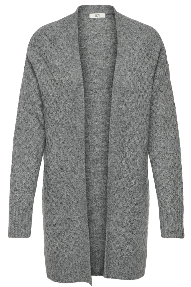 JDYBIGUM L/S LONG OPEN CARDIGAN KNT 15328358 MEDIUM GREY MELANGE